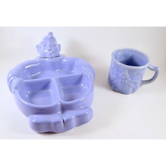 VTG 1940s Hankscraft Clown Baby Food Warmer and Cup Set Red Wing Gerber Nursery - Picture 1 of 11